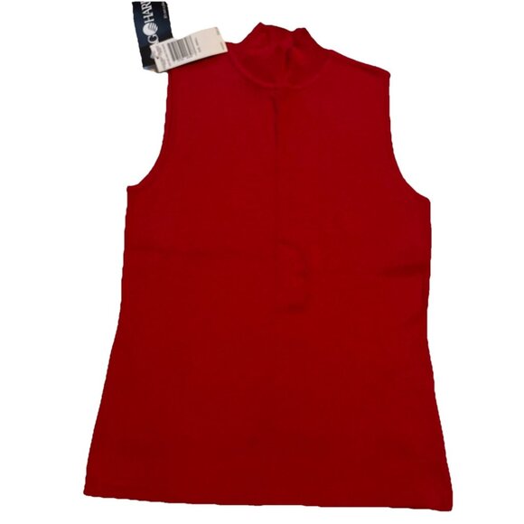 Sag Harbor Sweaters - Sag Harbor Red Sleeveless Cotton Sweater Size Small NWT
